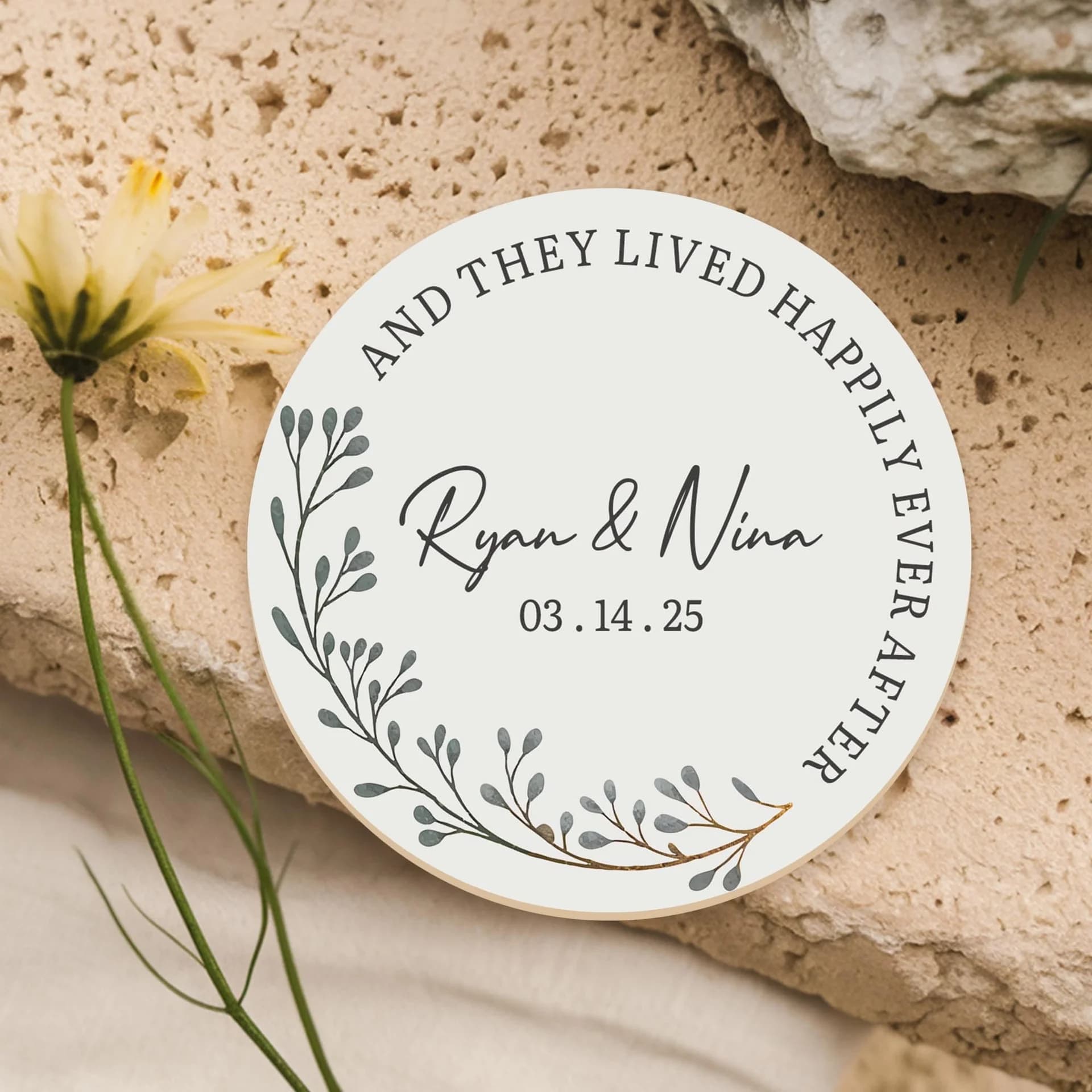 Round Wedding Coasters - Set of 50
