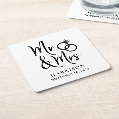Square Wedding Coasters - Set of 50