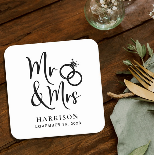 Square Wedding Coasters - Set of 50